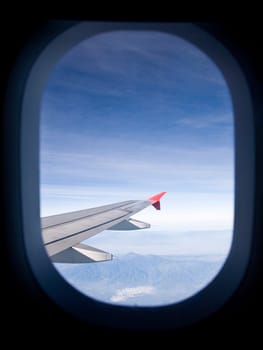 View from the window of an airplane