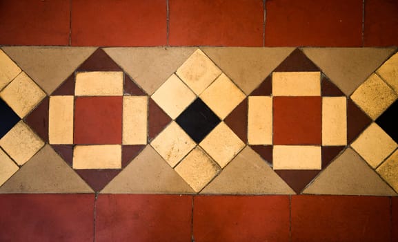 Antique tiles in the interior of the Jakarta Cathedral