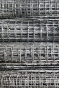 Steel mesh construction material in the harbor of Jakarta