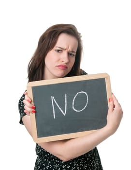 Woman shows NO