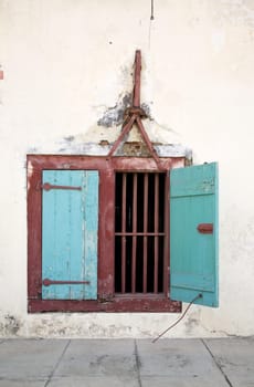 Antique window in an old VOC warehouse in Jakarta, Indonesia
