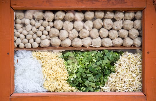 Indonesian meatballs (Bakso) in a food stall in Jakarta