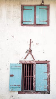 Antique windows in an old VOC warehouse in Jakarta, Indonesia