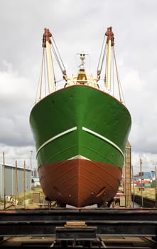 Ship repair at a shipyard in IJmuiden