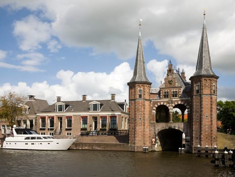 The famous watergate in Sneek, Friesland, the Netherlands