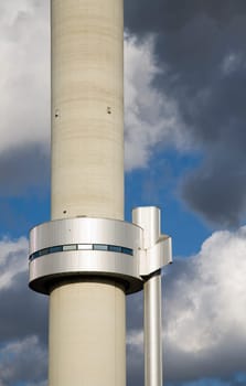 Modern smokestack of a waste utilizing plant in Amsterdam