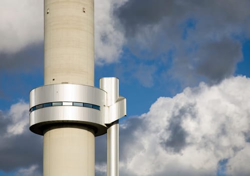 Modern smokestack of a waste utilizing plant in Amsterdam, the Netherlands