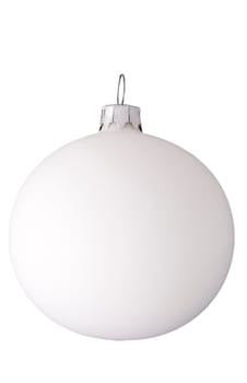 White christmas ball isolated on white, clipping path included for easy changing