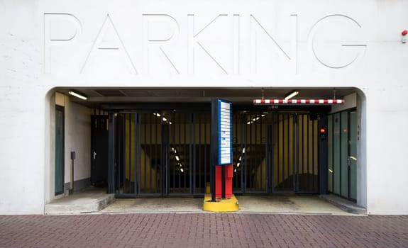 Entrance of a city parking