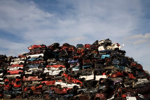 Stack of scrap cars