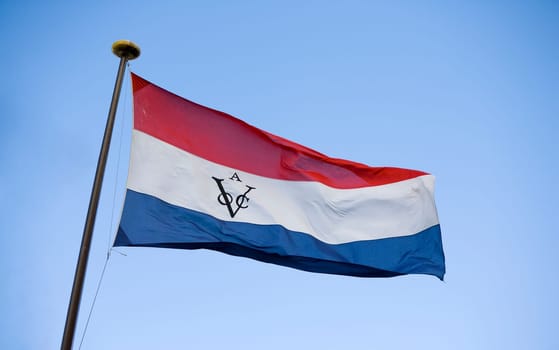 Flag of the Dutch VOC waving in the wind
