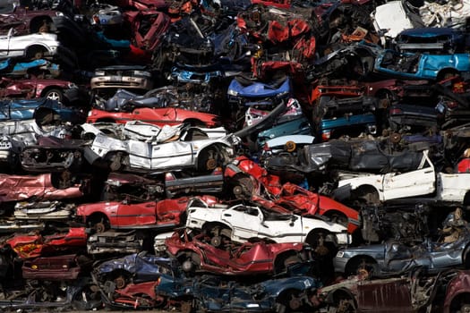 Stack of scrap cars
