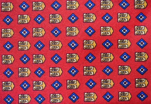 Close up of a silk necktie pattern