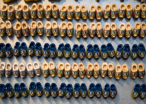 Dutch clogs, traditional wooden shoes from Holland as a souvenir