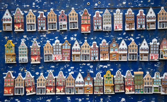 Souvenirs facades of canal houses in Amsterdam, the Netherlands