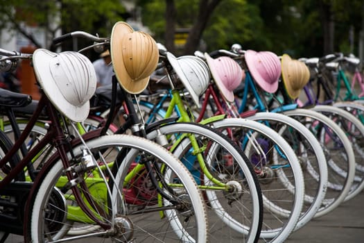 Traditional Indonesian bicylces in Jakarta, Indonesia