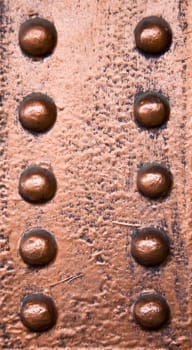 Background of steel plate construction with rivets