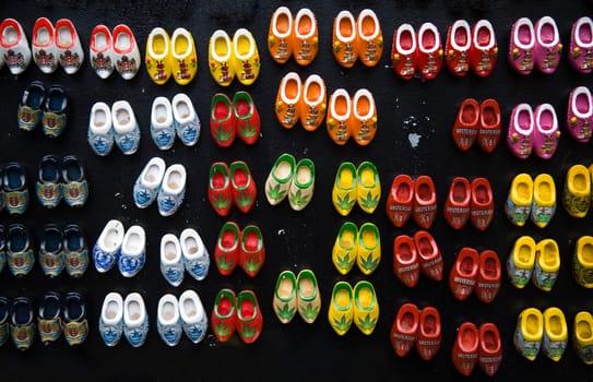 Dutch clogs, traditional wooden shoes from Holland as a souvenir