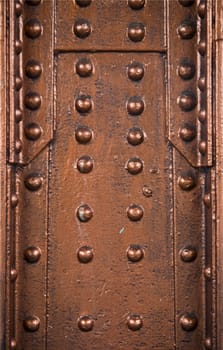 Background of steel plate construction with rivets
