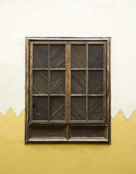 Window with closed shutters in Canarian architecture, Gran Canaria
