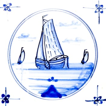 Traditional authentic Delft Blue hand made ornamental earthenware