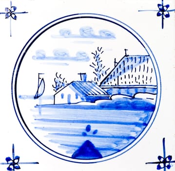 Traditional authentic Delft Blue hand made ornamental earthenware