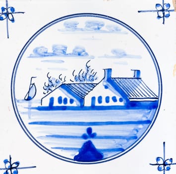 Traditional authentic Delft Blue hand made ornamental earthenware