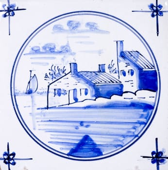 Traditional authentic Delft Blue hand made ornamental earthenware