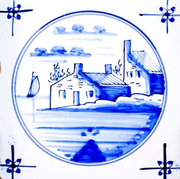 Traditional authentic Delft Blue hand made ornamental earthenware
