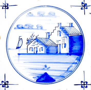 Traditional authentic Delft Blue hand made ornamental earthenware