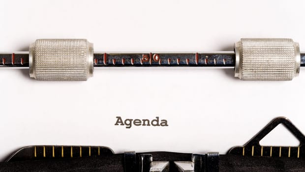 Paper in old manual typewriter with text