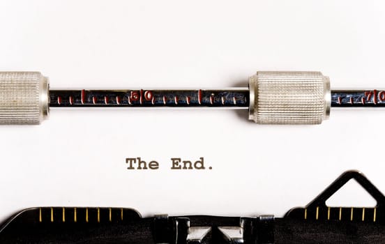 Paper in old manual typewriter with text