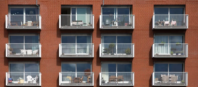 New modern apartments with balconies in Utrecht, the Netherlands