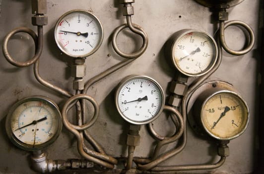 A decayed panel of gauges