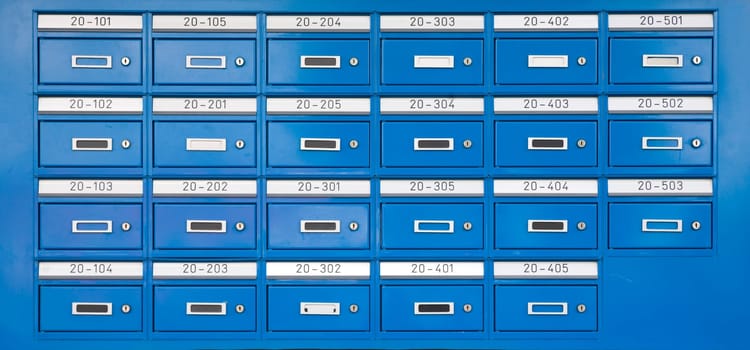 Letterboxes with nameplates of an apartement building