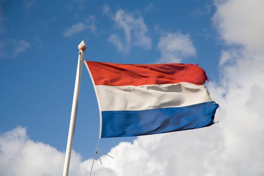 Flag of the Netherlands waving in the wind