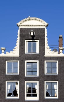 Façade of a canal house in Amsterdam, the Netherlands