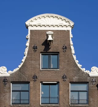 Façade of a canal house in Amsterdam, the Netherlands