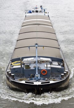 Inland navigation on the Amsterdam-Rijn canal in the Netherlands