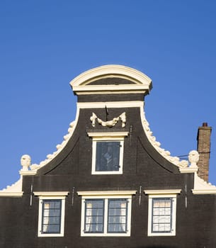 Façade of a canal house in Amsterdam, the Netherlands