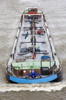 Inland navigation on the Amsterdam-Rijn canal in the Netherlands