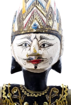 Indonesian Wayang Golek puppets for sale in a souvenir shop