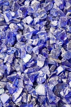 Background of broken glass used as gravel