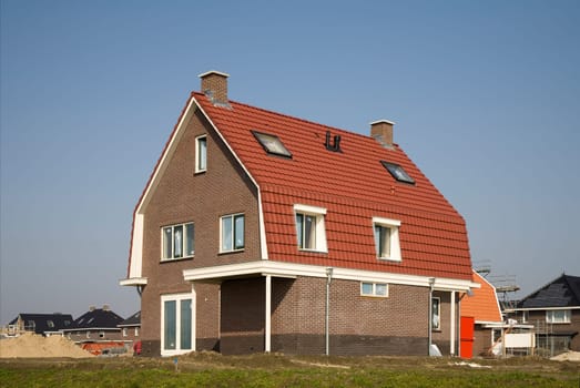 New house on a construction site in Leusden, the Netherlands