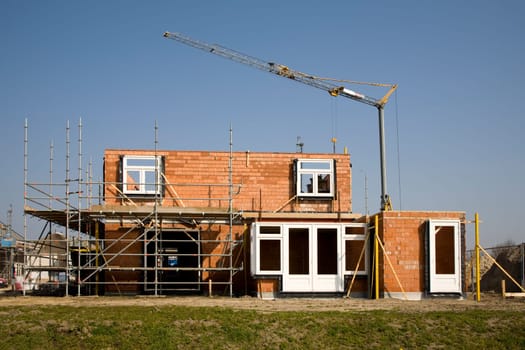 A construction site in Leusden, Utrecht, the Netherlands