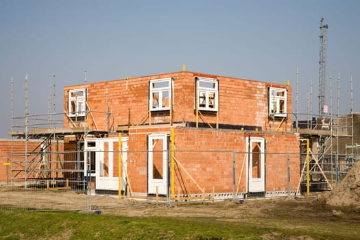 A construction site in Leusden, Utrecht, the Netherlands