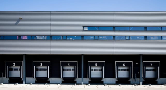 Loading bay for loading and unloading trucks