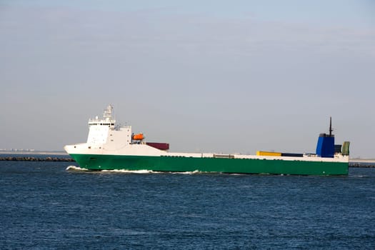 Ferry is leaving the Port of Rotterdam