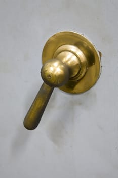 Antique vault handle of bank Mandiri in Jakarta, Indonesia