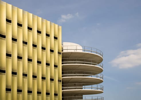 Circular entrance of a parking lot in an office building